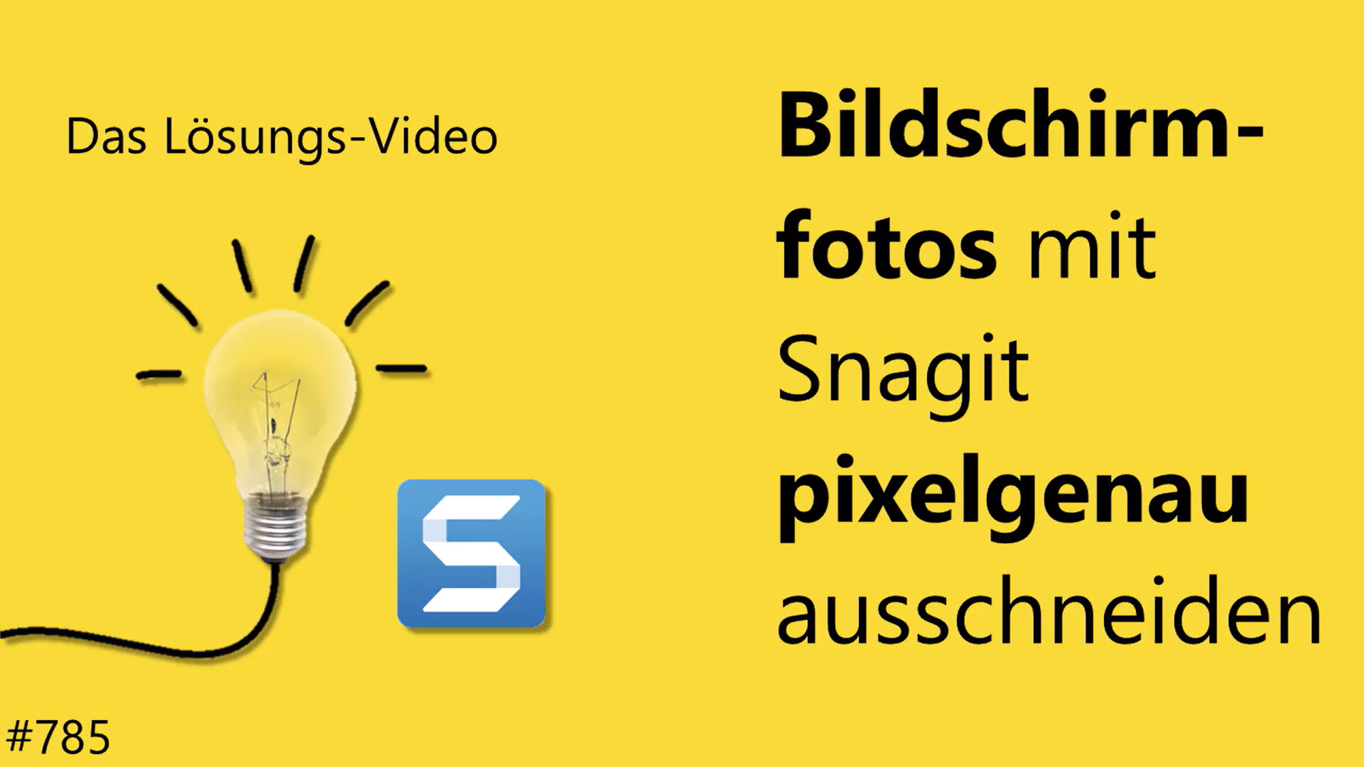Das #Lösungsvideo 785: Bildschirmfotos mit Snagit pixelgenau ausschneiden